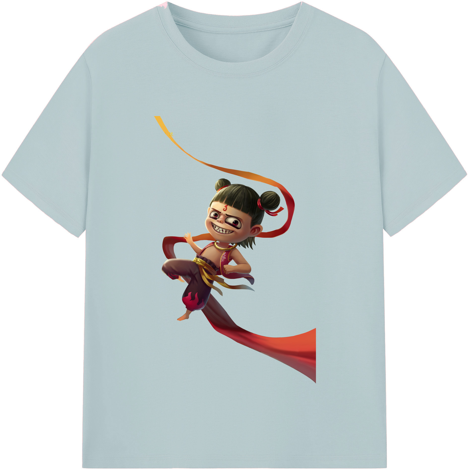 （画像用） Ne Zha 2 ナタ 魔童の大暴れ 綿100％半袖Tシャツ（フロントプリント）